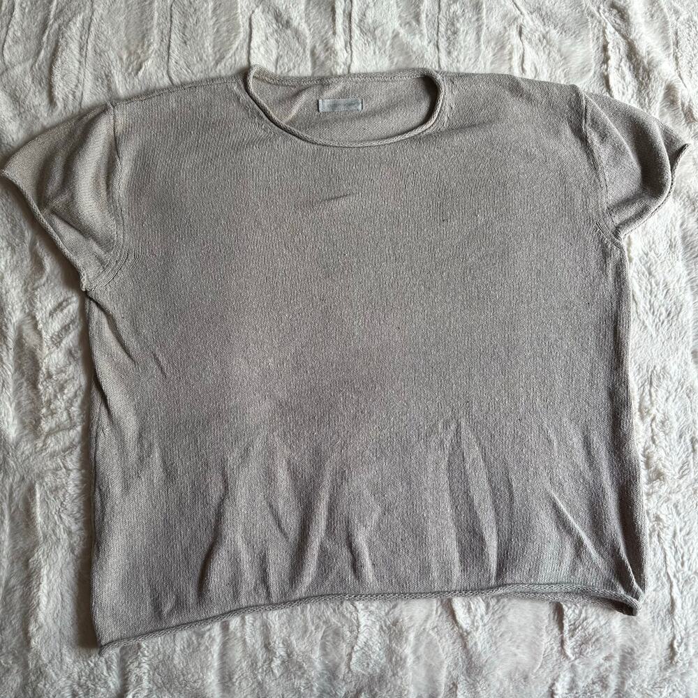 Outerknown Sustainable Organic Cotton Blend Beige Fall Knit Tee